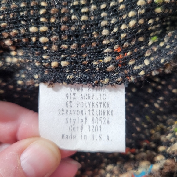 Womens Cynthia Max Cropped Tweed nubby button front blazer size Large - Picture 7 of 10